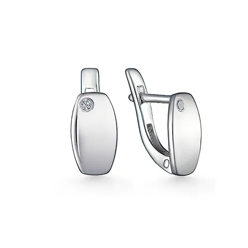Cercei din aur alb cu Cubic Zirconia Incolor