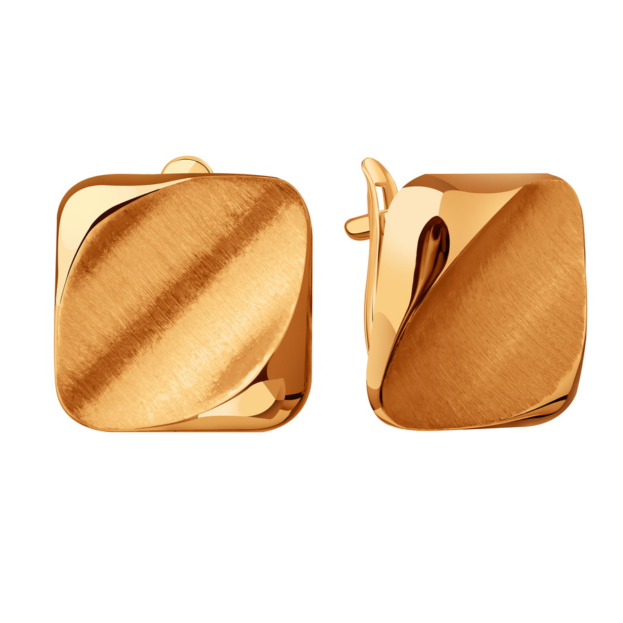 Cercei din aur roșu fără pietre