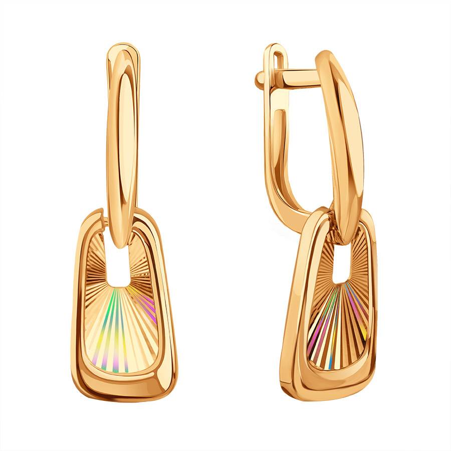 Серьги Длинные из красного золота без камней