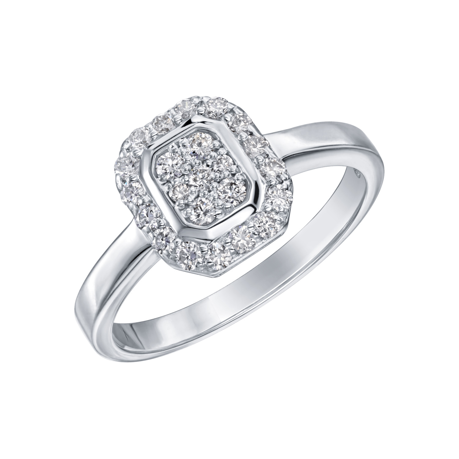 Inel din aur alb cu pietre Diamant