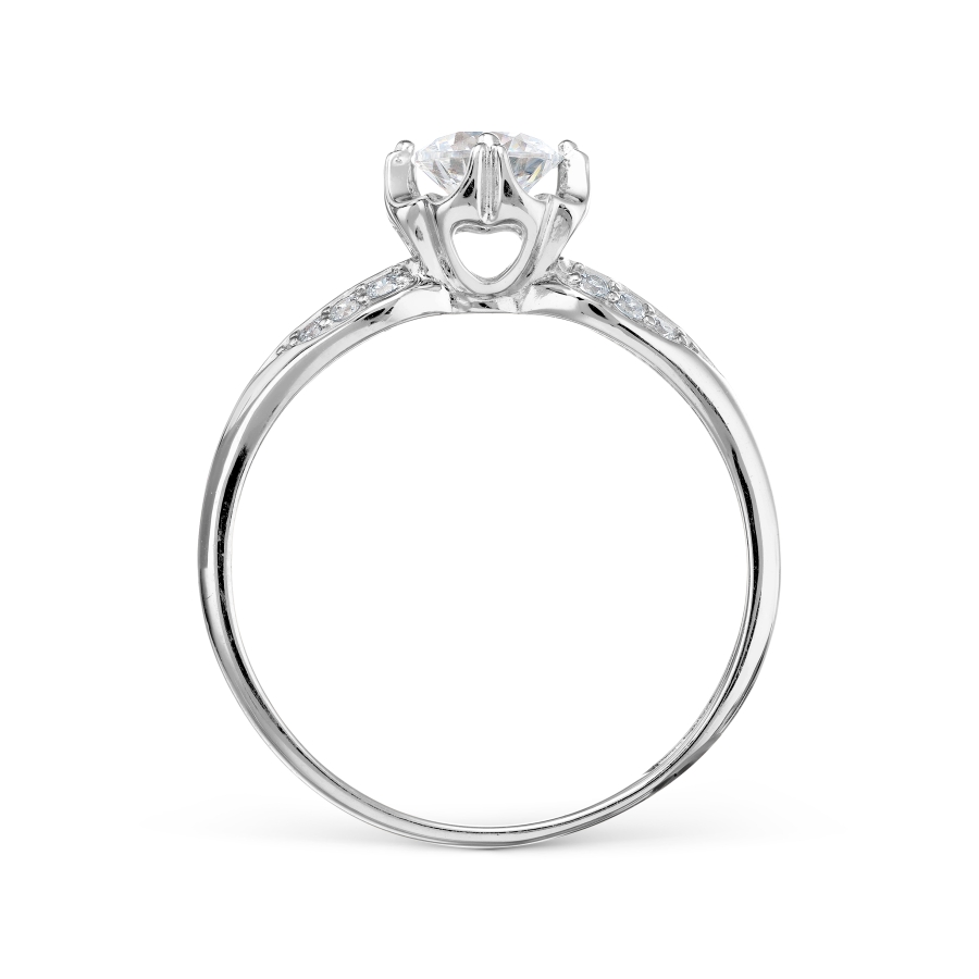 Кольцо из белого золота с камнями Swarovski