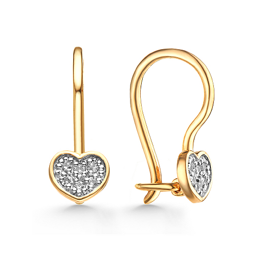 Cercei p-u copii din aur roșu cu Cubic Zirconia Incolor