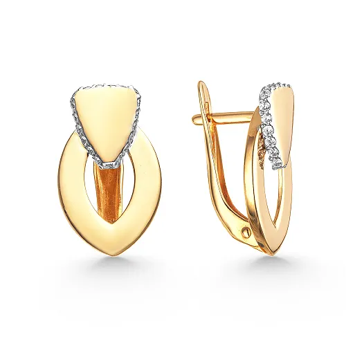Cercei din aur roșu cu Cubic Zirconia Incolor