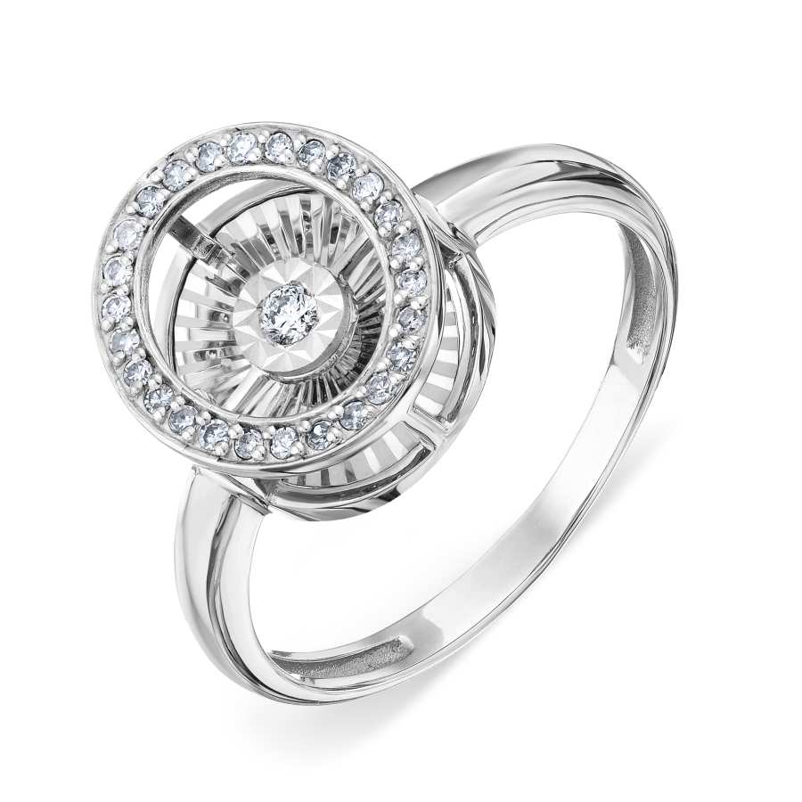 Inel din aur albcu pietre Diamant