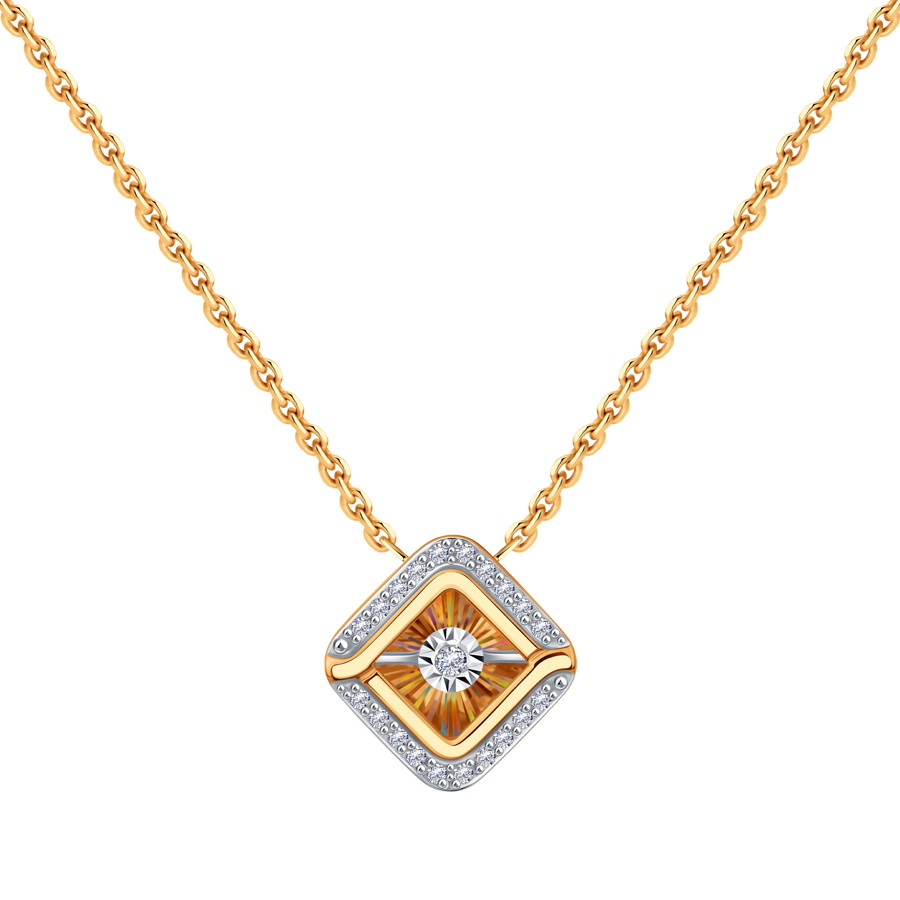 Colier din aur roșu cu Diamant