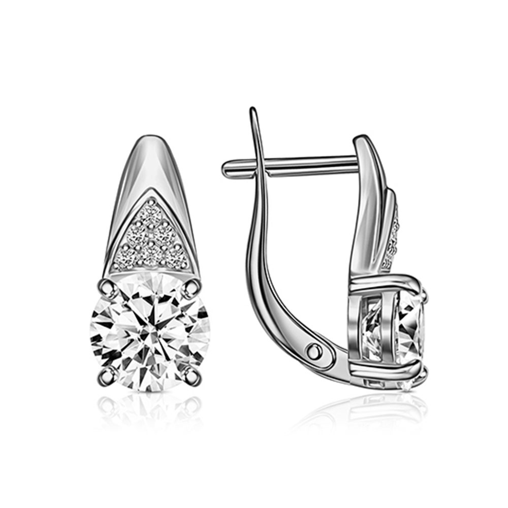 Cercei din argint  cu pietre Cubic Zirconia Incolor