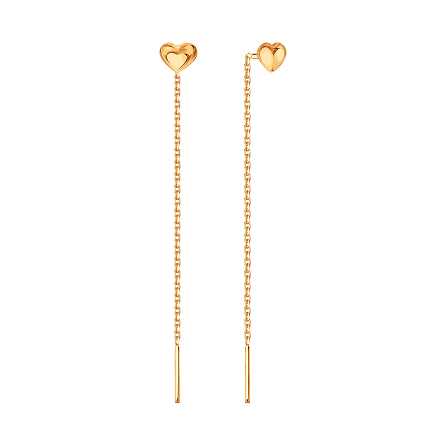 Серьги Продёвки из красного золота без камней