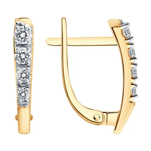 Cercei din aur roșu cu Cubic Zirconia Incolor