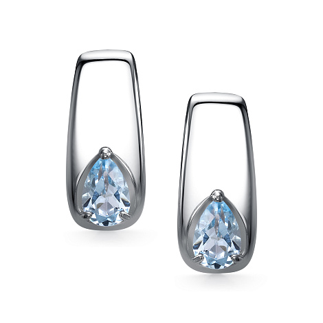 Cercei din argint  cu pietre Topaz albastru