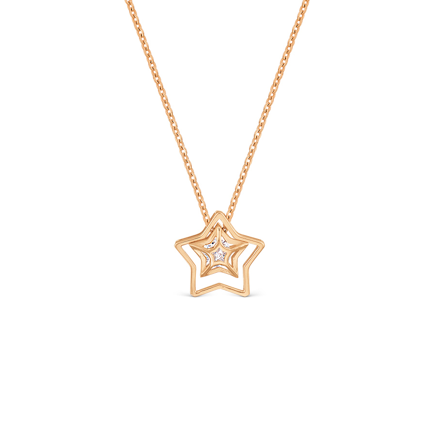 Colier din aur roșu cu pietre Cubic Zirconia Incolor