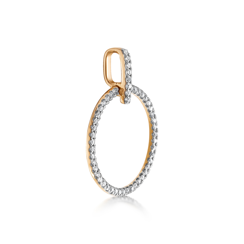 Подвеска из красного золота с камнями Бриллиант