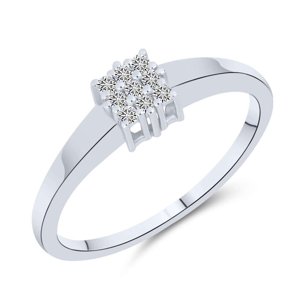 Inel din aur alb cu pietre Diamant