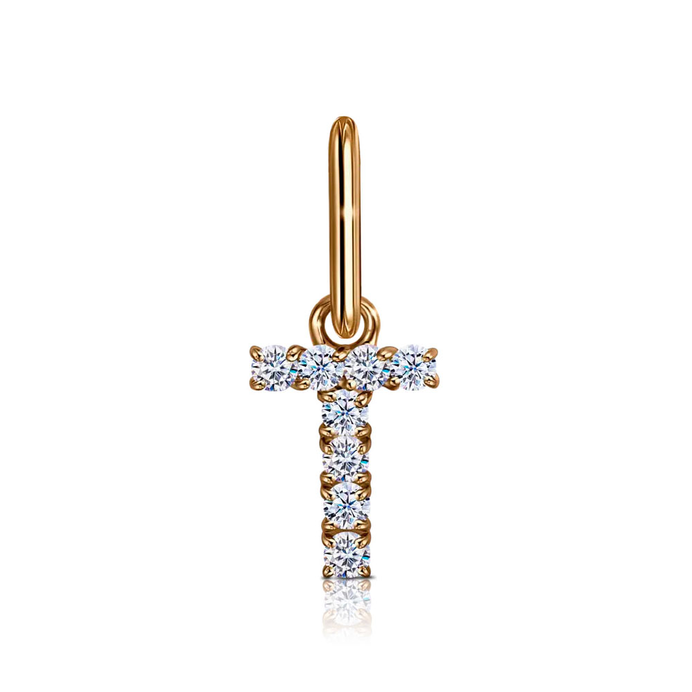 Подвеска из красного золота с камнями Фианит