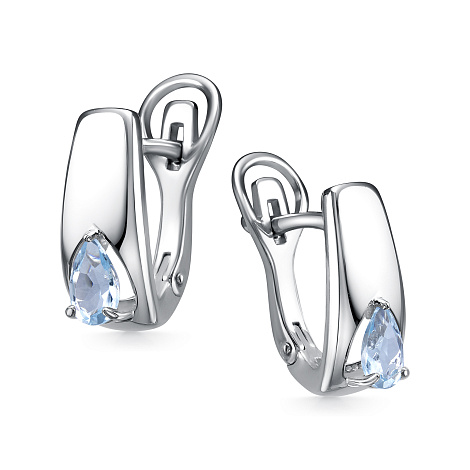 Cercei din argint  cu pietre Topaz albastru