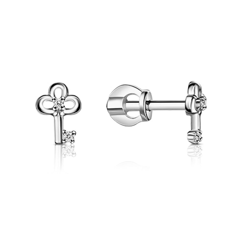 Cercei Pusete din argint  cu pietre Cubic Zirconia Incolor