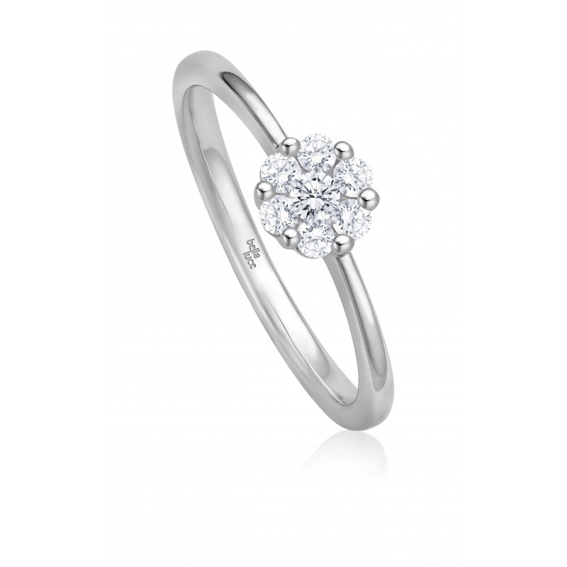 Кольцо из белого золота с камнями Бриллиант