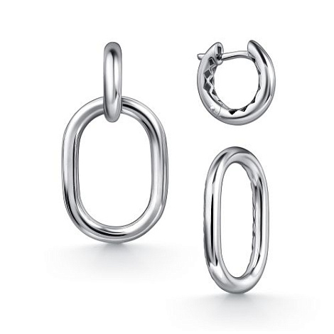 Серьги Конго из серебра без камней