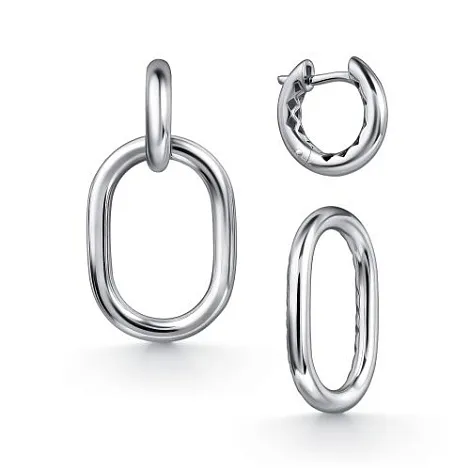 Серьги Конго из серебра без камней