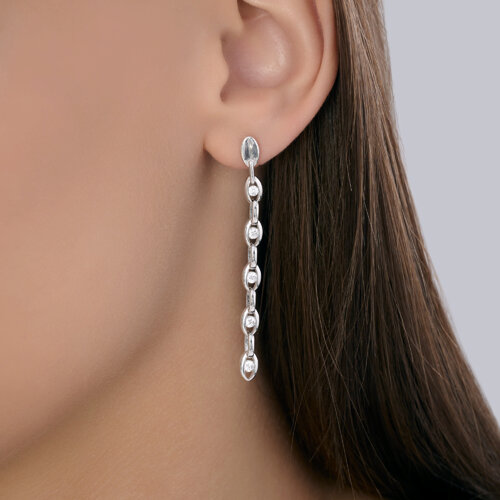 Cercei Pusete din argint  cu pietre Cubic Zirconia Incolor