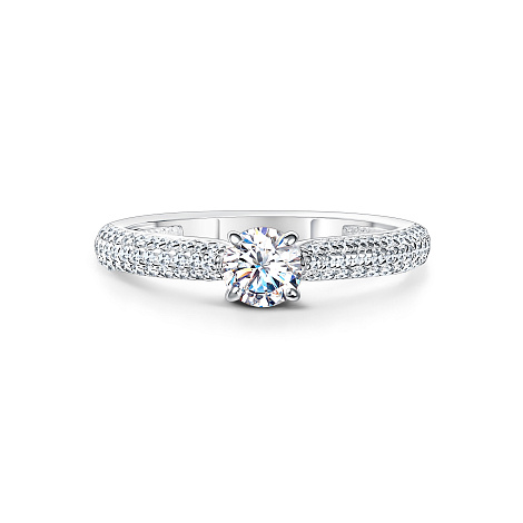 Кольцо из серебра с камнями Фианит, Муассанит