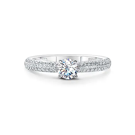 Inel din argint cu Cubic Zirconia Incolor, Moissanite