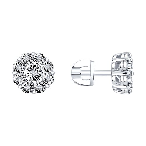 Cercei Pusete din argint cu Diamant