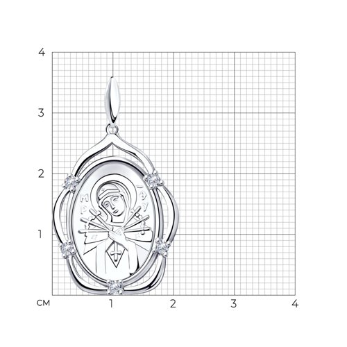 Iconiță din argint  cu pietre Cubic Zirconia Incolor