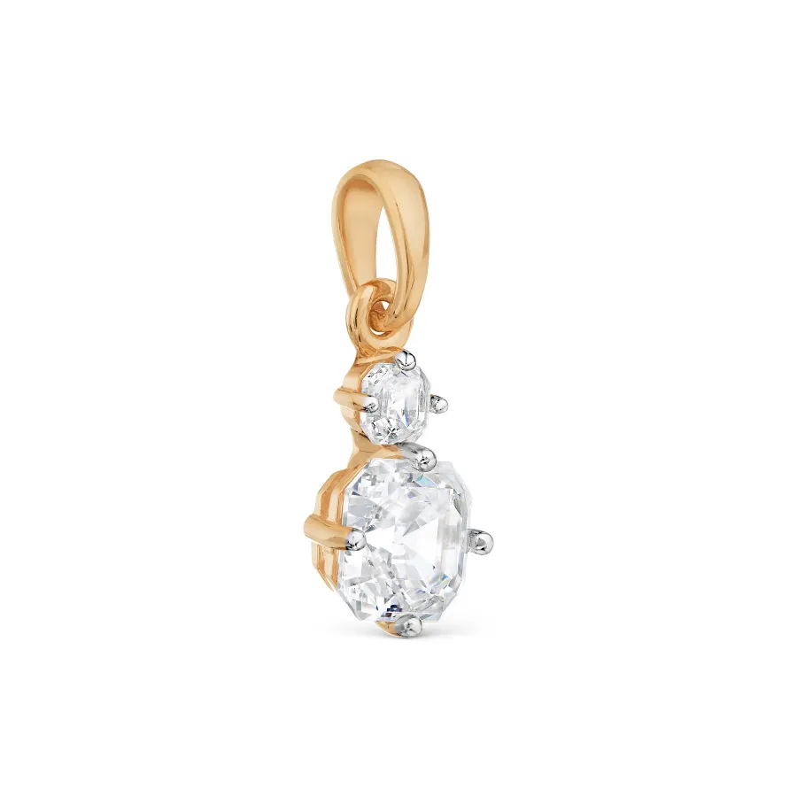 Pandantiv din aur roșu cu Cubic Zirconia Incolor