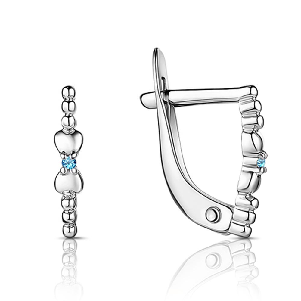 Cercei p-u copii din argint  cu pietre Cubic Zirconia Albastru