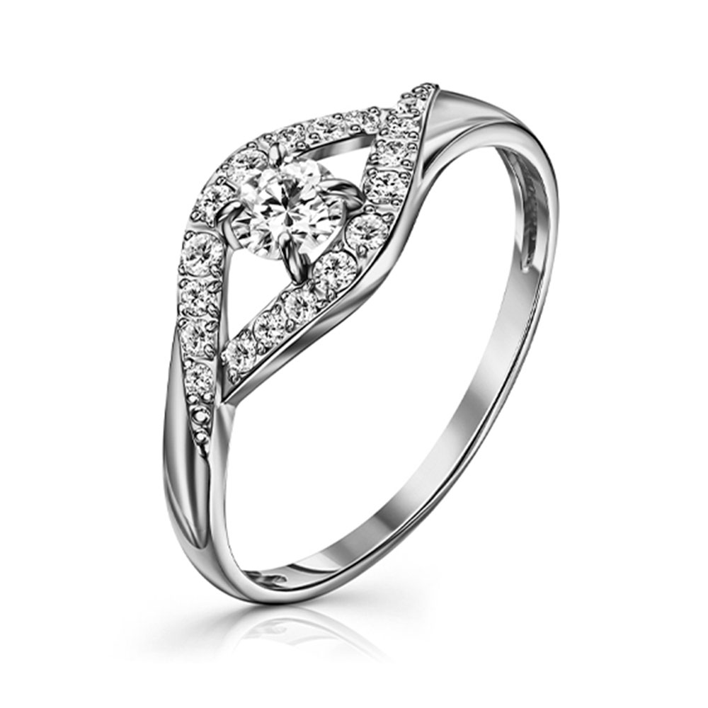 Inel din argint  cu pietre Cubic Zirconia Incolor