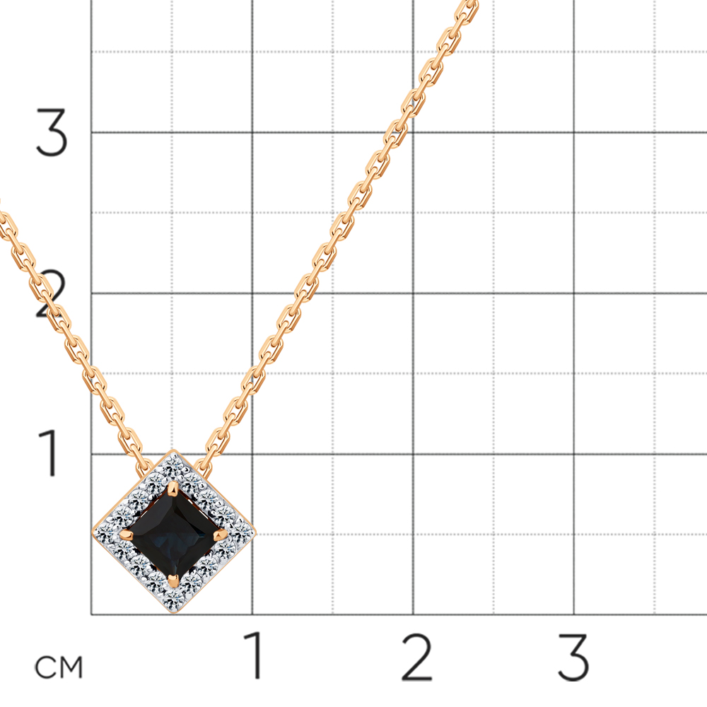 Colier din aur roșu cu Diamant, Safir art 6-160830-00-02r