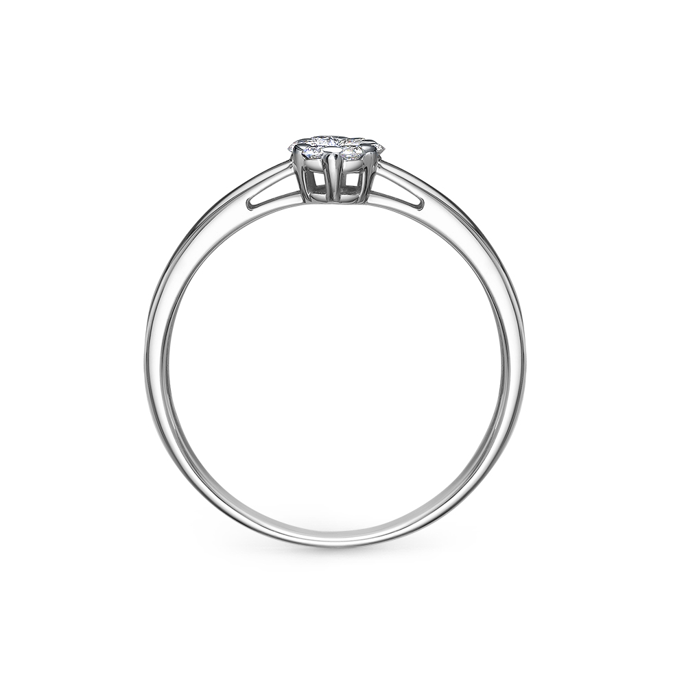 Кольцо из белого золота с камнями Бриллиант