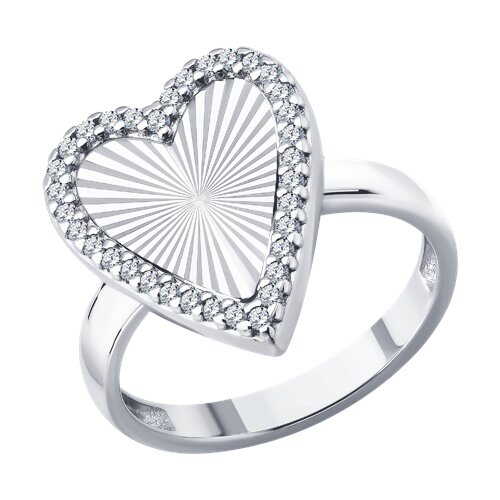 Кольцо из серебра с камнями Фианит