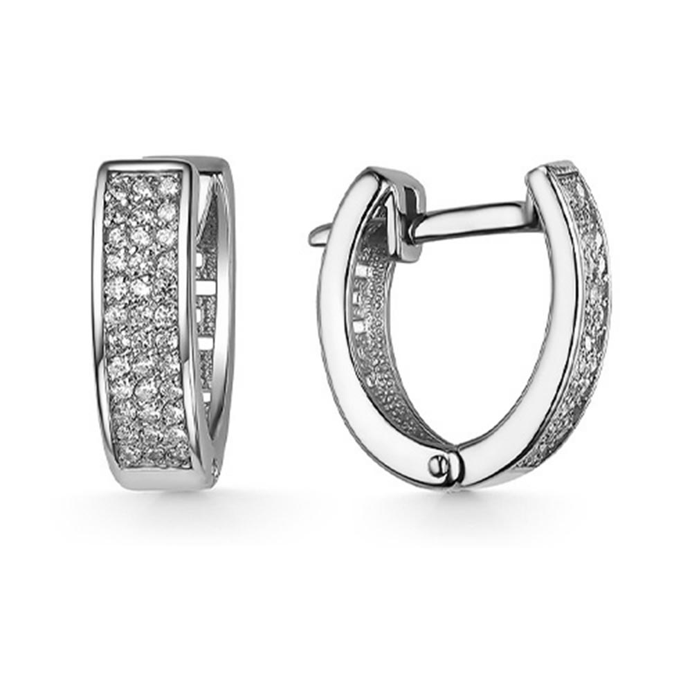 Cercei din argint  cu pietre Cubic Zirconia Incolor
