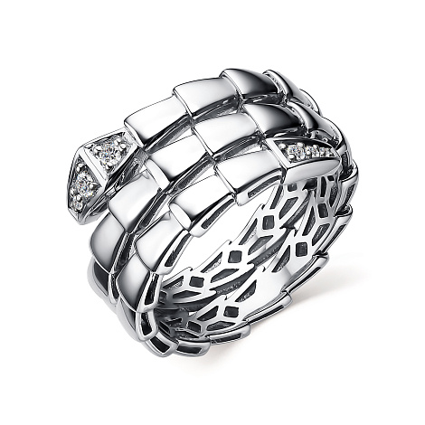 Кольцо из серебра с камнями Фианит