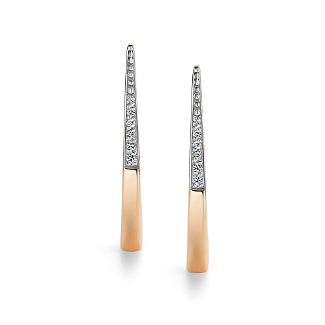 Серьги из белого золота с камнями Бриллиант