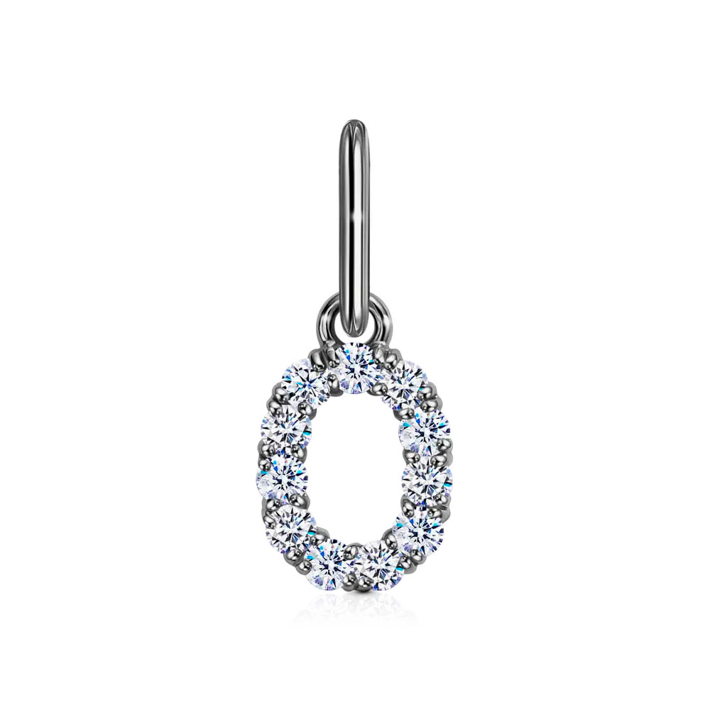 Pandantiv din aur alb cu pietre Cubic Zirconia Incolor