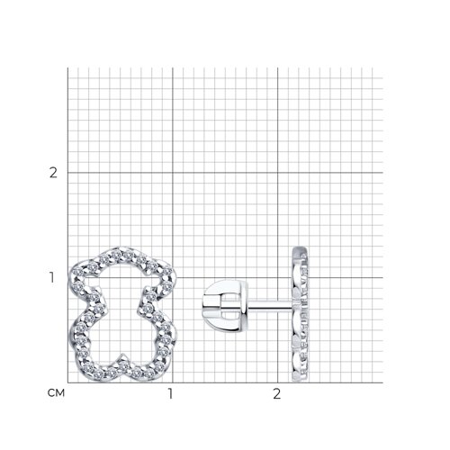 Cercei Pusete din argint  cu pietre Cubic Zirconia Incolor