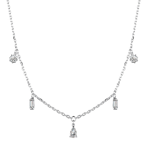 Колье из серебра с камнями Фианит