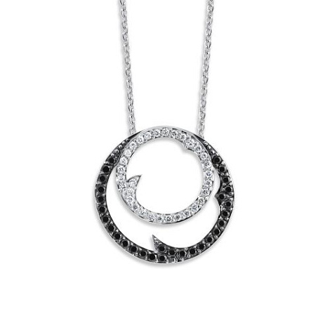 Колье из белого золота с камнями Бриллиант, Черный бриллиант