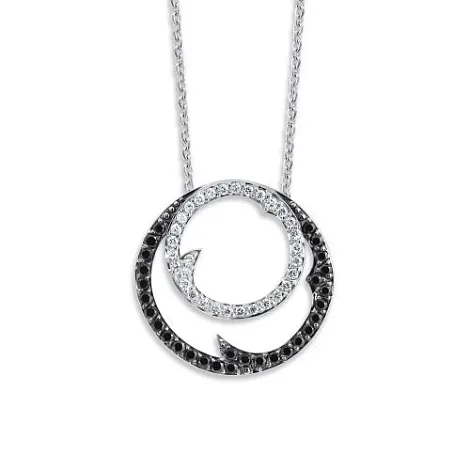 Colier din aur alb cu Diamant, Diamant negru