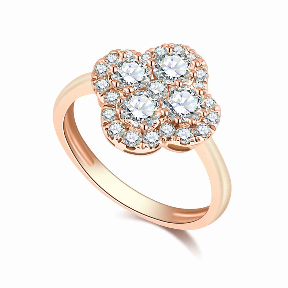 Кольцо из красного золота с камнями Бриллиант