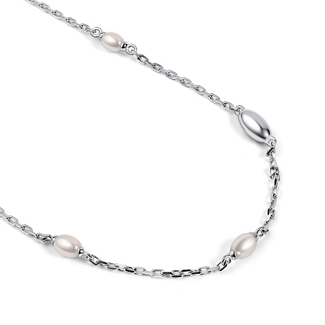 Brățară p/u Picior din argint  cu pietre Perla Imit.