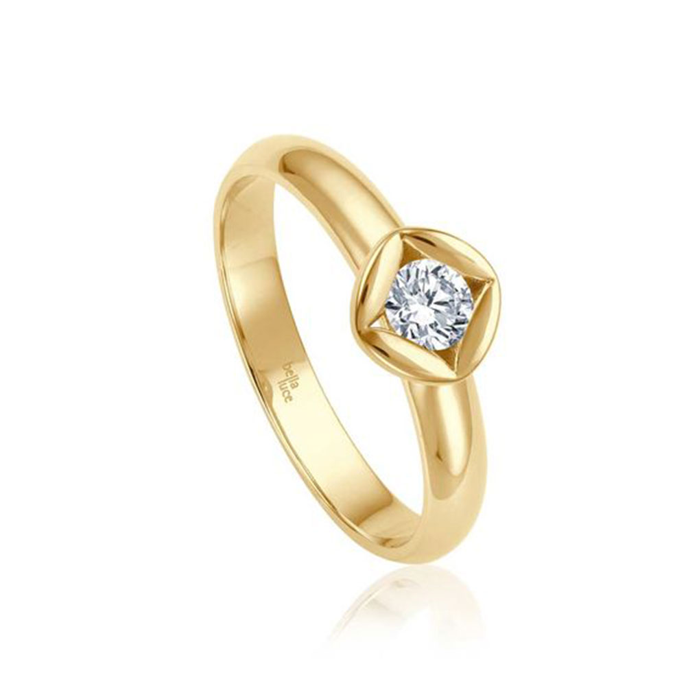 Inel din aur roz cu pietre Diamant