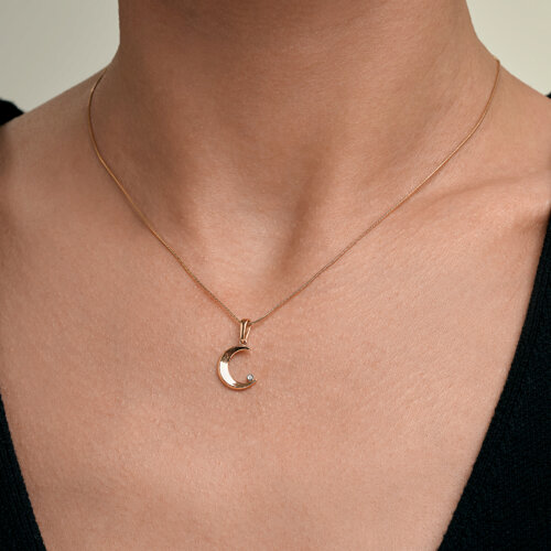 Подвеска из белого и красного золота с камнями Бриллиант