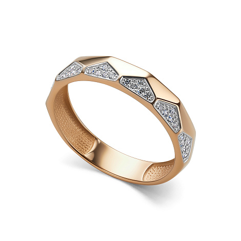 Inel din aur roșu cu pietre Diamant