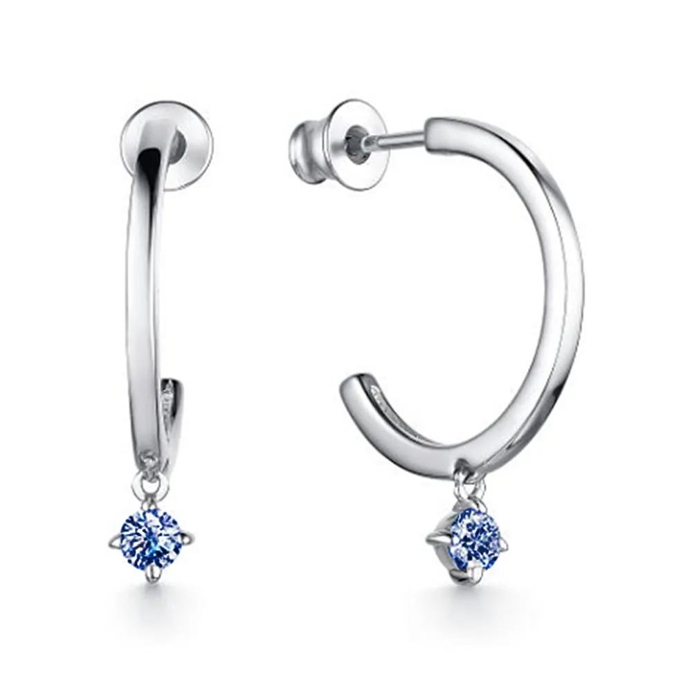 Cercei Pusete din argint cu Cubic Zirconia Albastru
