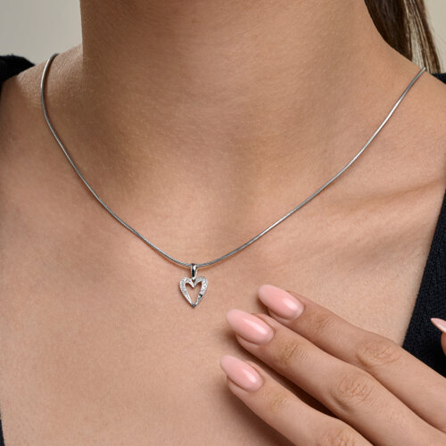 Подвеска из белого золота с камнями Бриллиант