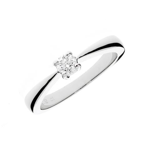 Кольцо из белого золота с камнями Фианит Бесцветный