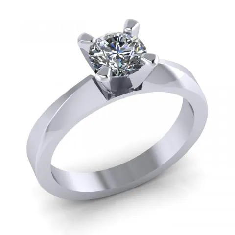 Inel din aur alb cu Cubic Zirconia Incolor